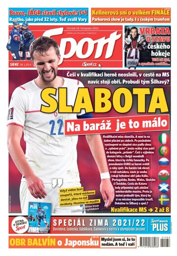 Obálka e-magazínu Sport 18.11.2021