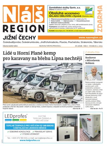 Obálka e-magazínu Náš Region - Jižní Čechy 7/2023