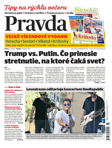 Obálka e-magazínu Pravda 15. 8. 2025