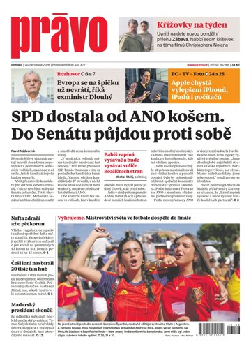 Obálka e-magazínu Deník Právo 20.7.2026