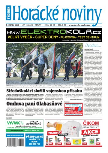 Obálka e-magazínu Horácké Noviny 32/2026