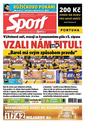 Obálka e-magazínu Sport 22.4.2015