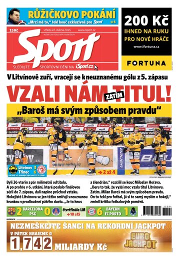Obálka e-magazínu Sport 22.4.2015