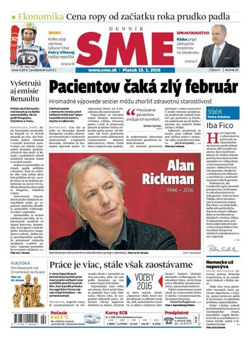 Obálka e-magazínu SME 15.1.2016