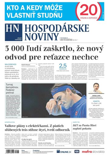 Obálka e-magazínu Hospodárske noviny 13.11.2018