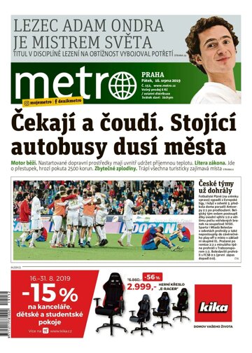 Obálka e-magazínu deník METRO 16.8.2019