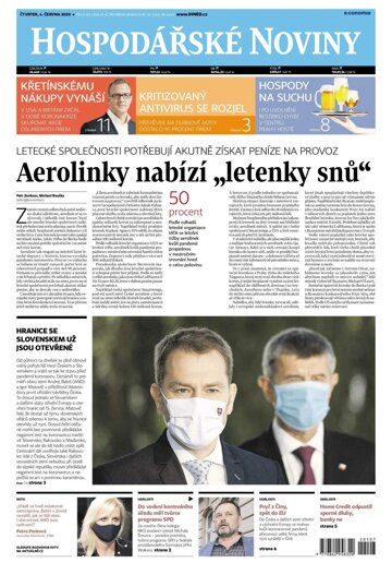 Obálka e-magazínu Hospodářské noviny 107 - 4.6.2020