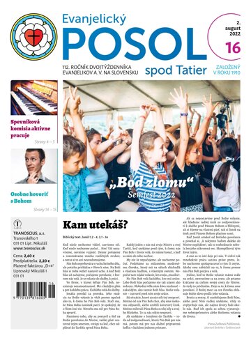 Obálka e-magazínu Evanjelický posol spod Tatier 16/2022