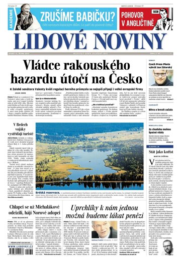 Obálka e-magazínu Lidové noviny 13.10.2015