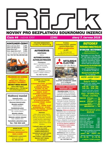 Obálka e-magazínu Risk 44/2016