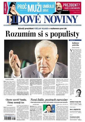 Obálka e-magazínu Lidové noviny 2.6.2018