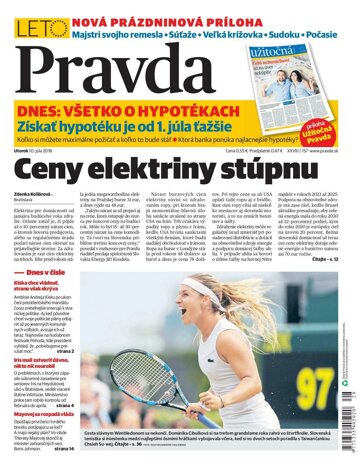 Obálka e-magazínu Pravda 10. 7. 2018