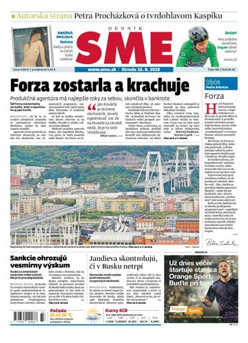 Obálka e-magazínu SME 15.8.2018