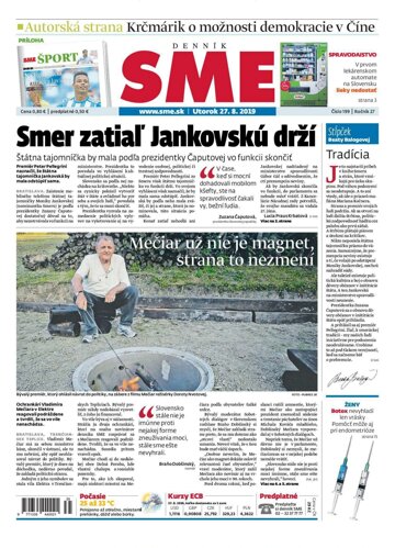 Obálka e-magazínu SME 27.8.2019