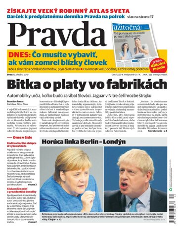 Obálka e-magazínu Pravda 9. 10. 2019