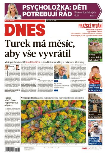 Obálka e-magazínu MF Dnes 15.10.2025