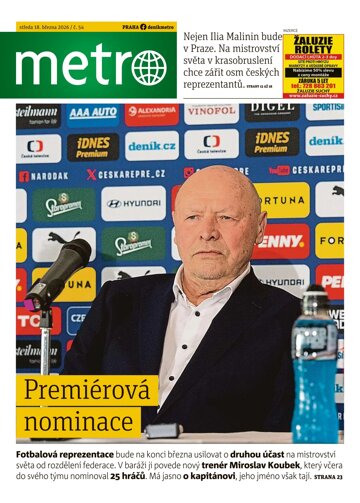 Obálka e-magazínu deník METRO 18.3.2026
