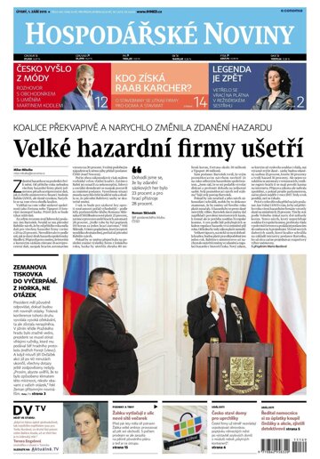 Obálka e-magazínu Hospodářské noviny 169 - 1.9.2015