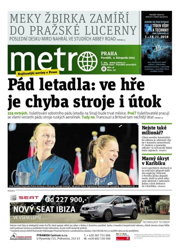 Obálka e-magazínu deník METRO 2.11.2015