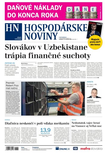 Obálka e-magazínu Hospodárske noviny 27.11.2017