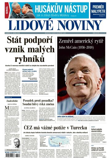 Obálka e-magazínu Lidové noviny 27.8.2018