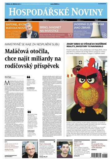 Obálka e-magazínu Hospodářské noviny 056 - 20.3.2019