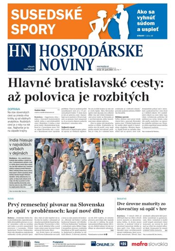 Obálka e-magazínu Hospodárske noviny 24.04.2019