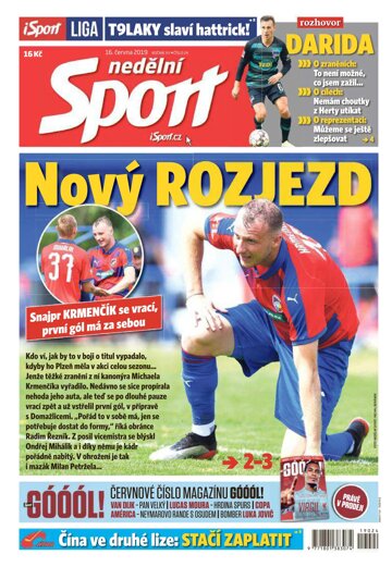 Obálka e-magazínu Nedělní Sport 16.6.2019