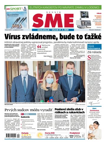 Obálka e-magazínu SME 17.3.2020