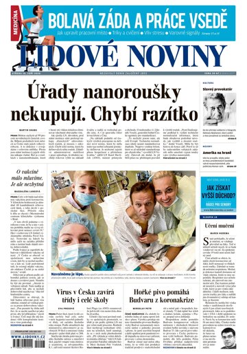 Obálka e-magazínu Lidové noviny 16.9.2020