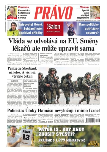 Obálka e-magazínu Deník Právo 12.10.2023