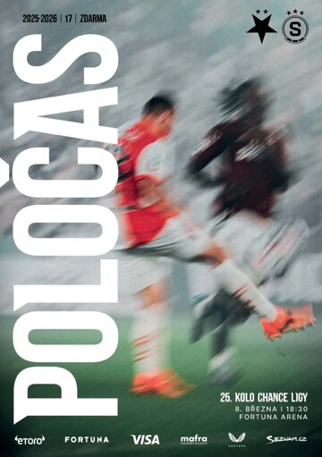 Obálka e-magazínu Poločas 26/2025č.17 Slavia - Sparta