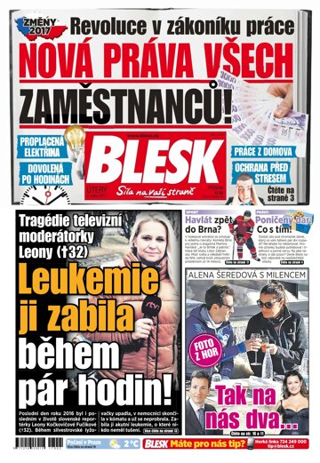 Obálka e-magazínu Blesk 3.1.2017