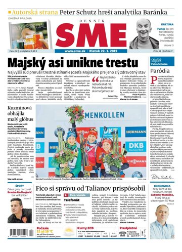 Obálka e-magazínu SME 22.3.2019