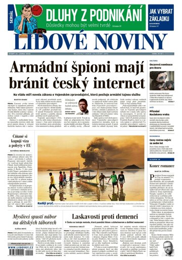 Obálka e-magazínu Lidové noviny 14.1.2020