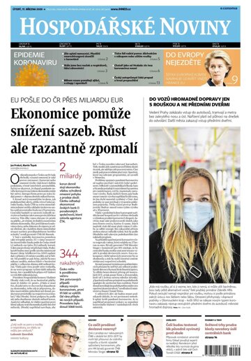 Obálka e-magazínu Hospodářské noviny 054 - 17.3.2020