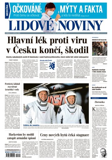 Obálka e-magazínu Lidové noviny 27.5.2020