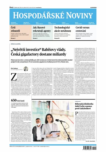Obálka e-magazínu Hospodářské noviny 110 - 8.6.2021