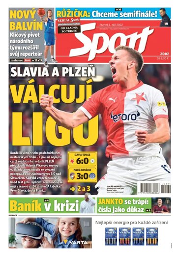 Obálka e-magazínu Sport 1.9.2022