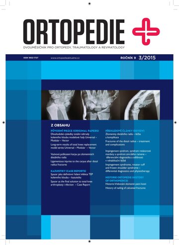 Obálka e-magazínu Ortopedie 3/2015