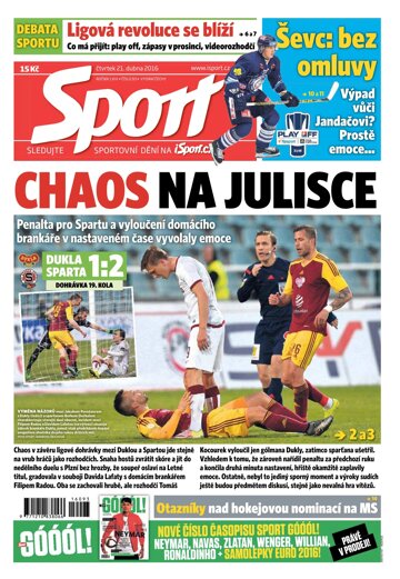 Obálka e-magazínu Sport 21.4.2016