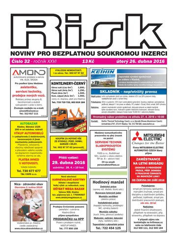 Obálka e-magazínu Risk 32/2016