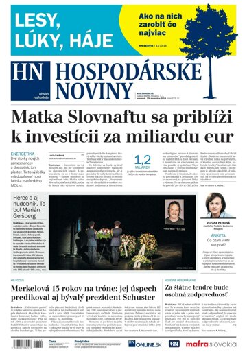 Obálka e-magazínu Hospodárske noviny 19.11.2018