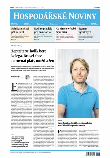 Obálka e-magazínu Hospodářské noviny 043 - 3.3.2021