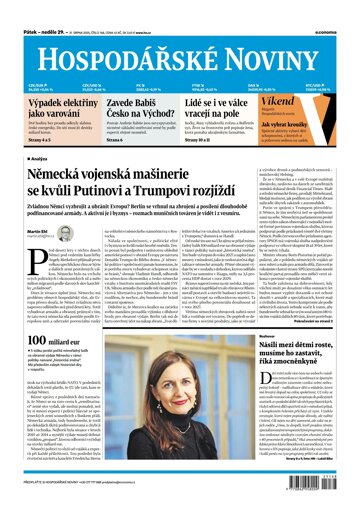 Obálka e-magazínu Hospodářské noviny 168 - 29.8.2025