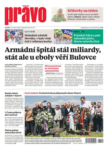 Obálka e-magazínu Deník Právo 25.5.2026