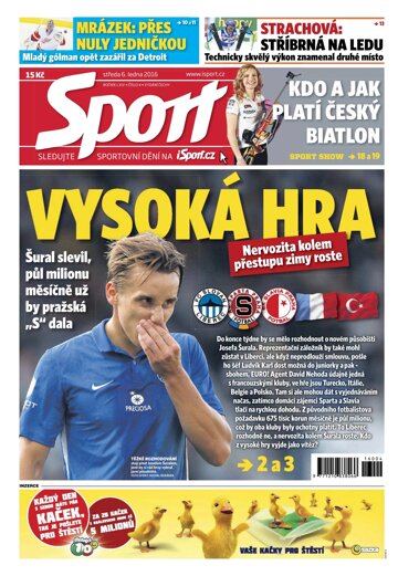 Obálka e-magazínu Sport 6.1.2016