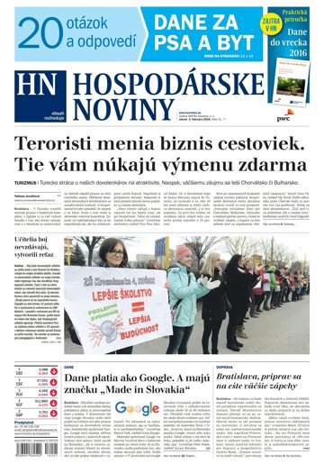 Obálka e-magazínu Hospodárske noviny 02.02.2016