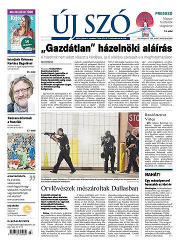 Obálka e-magazínu Új Szó 9.7.2016
