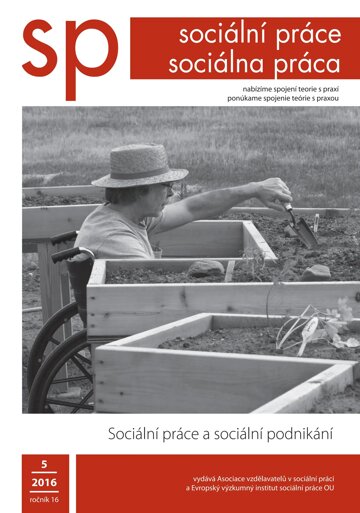 Obálka e-magazínu Sociální práce 5/2016 a sociální podnikání
